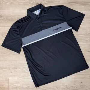 Snap-On Grey & Black Stripe Short Sleeve Polo